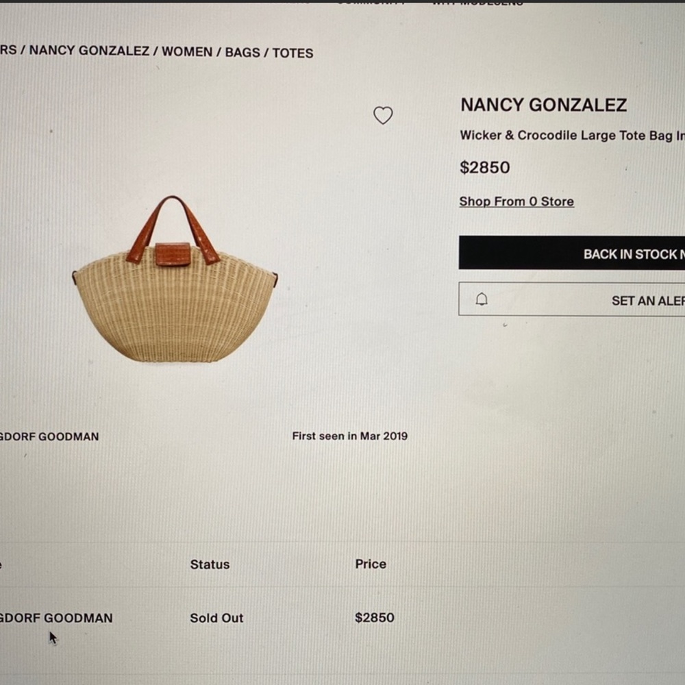 Gorgeous Parisian style wicker/alligator leather tote. Nancy Gonzales. - Picture 11 of 11